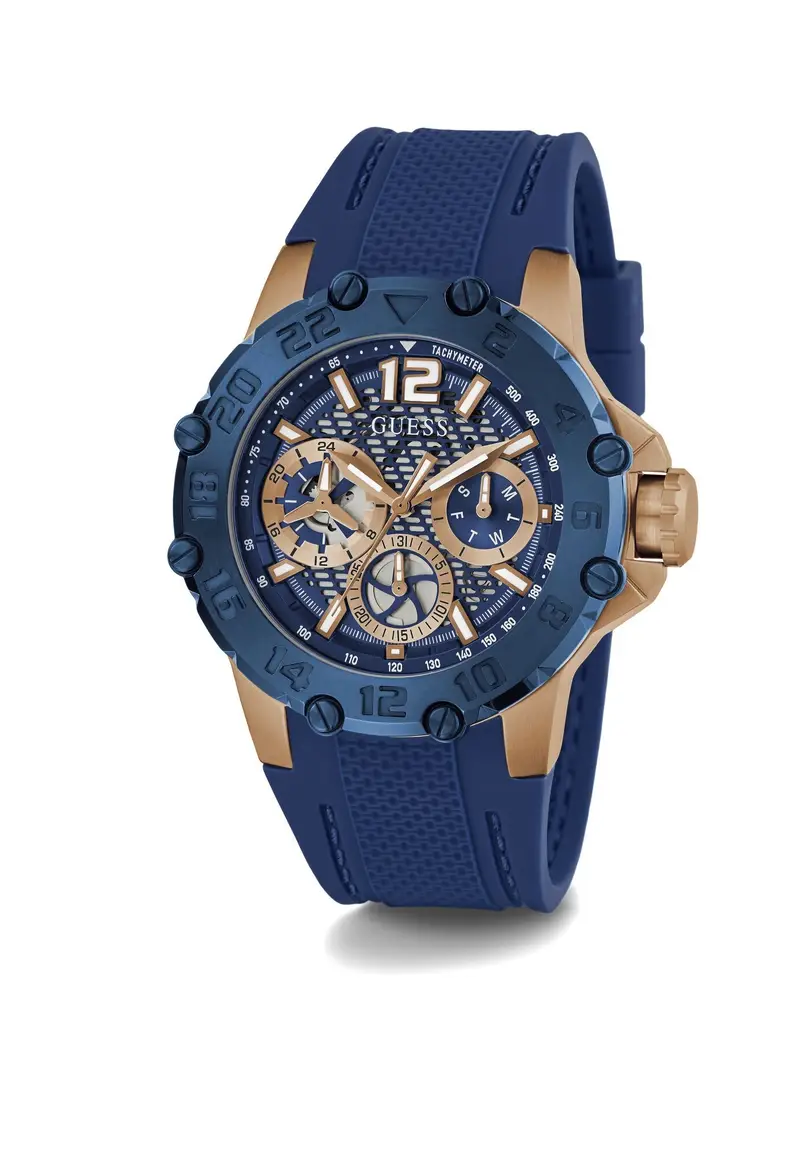 GUESS Orologio analogico 'Contender' blu / oro miniatura 3
