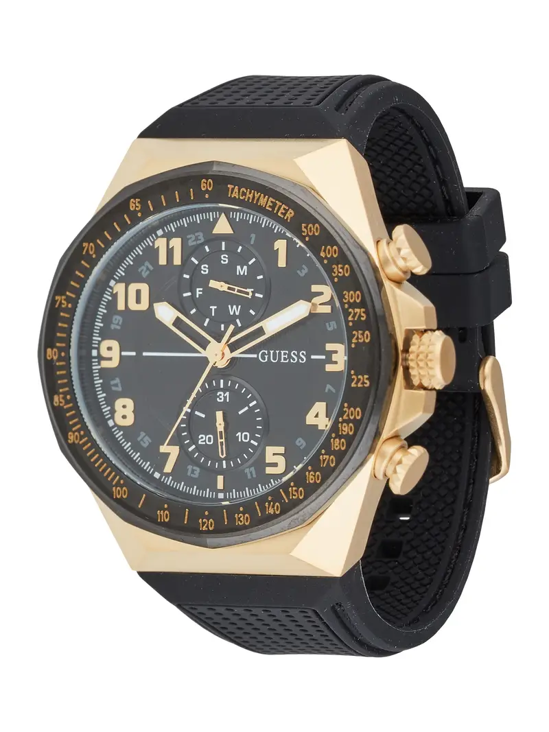 GUESS Orologio analogico 'D1' oro / nero