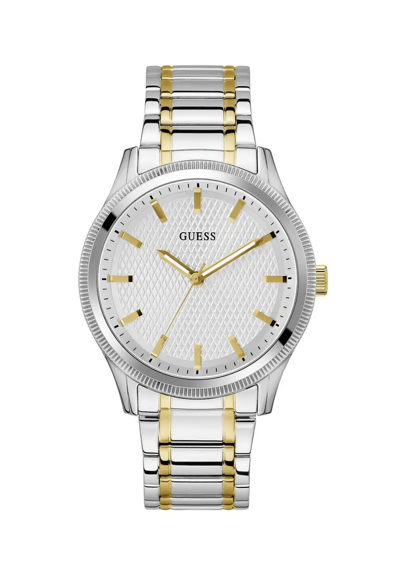 GUESS Orologio analogico ' DEX '  oro / argento / bianco