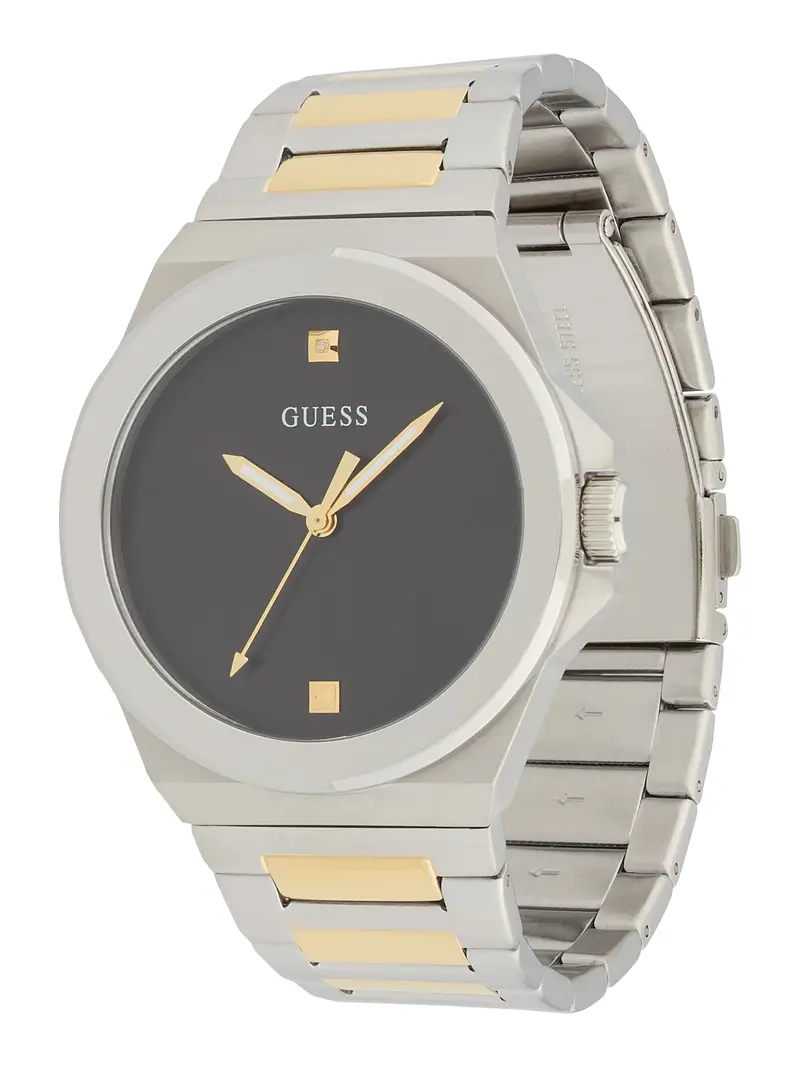 GUESS Orologio analogico 'Dress' oro / nero / argento