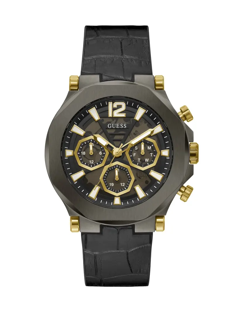 GUESS Orologio analogico 'EDGE ' oro / nero