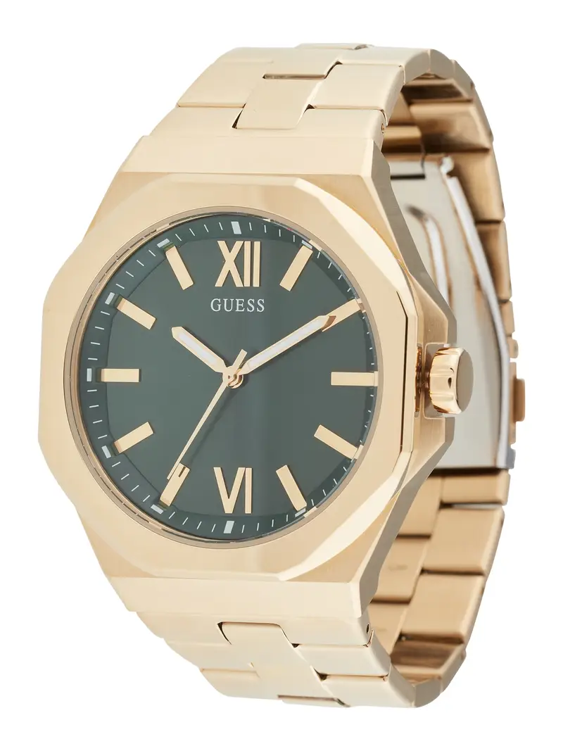 GUESS Orologio analogico 'Emperor' oro / verde scuro