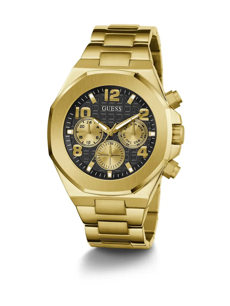 GUESS Orologio analogico 'Empire' oro / nero