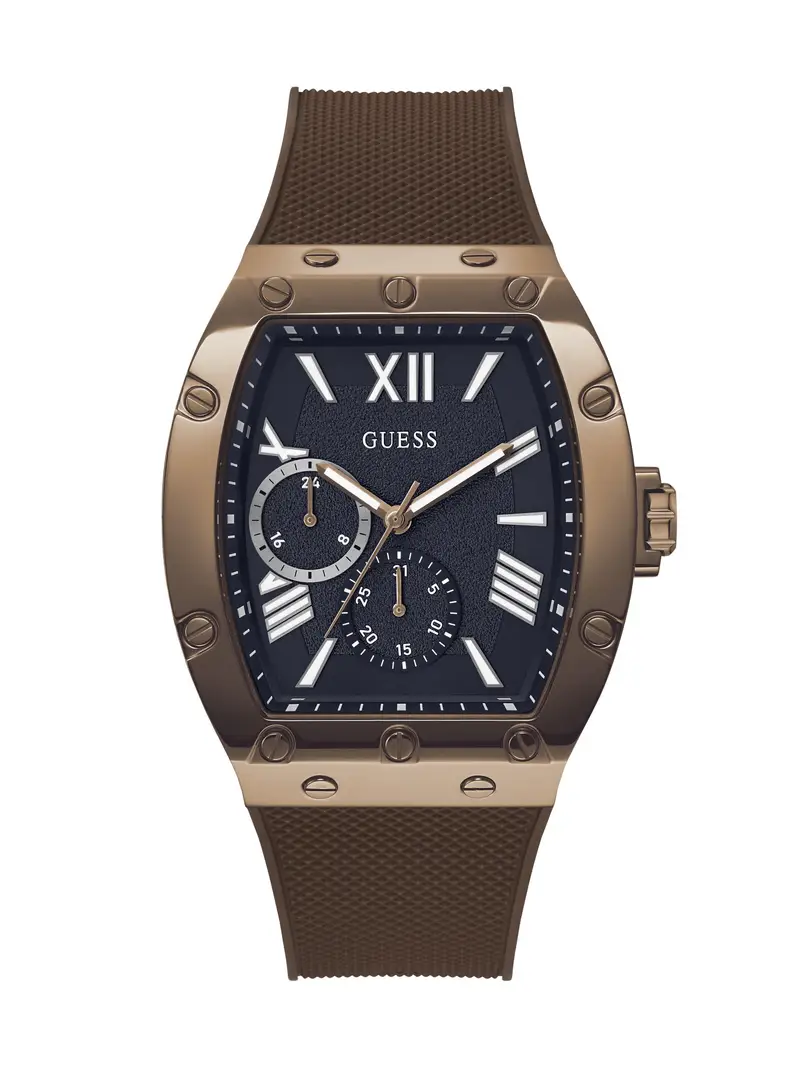 GUESS Orologio analogico ' FALCON ' marrone / nero / argento