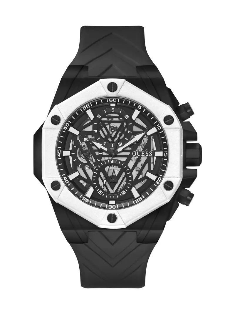 GUESS Orologio analogico 'FORMULA' nero / argento