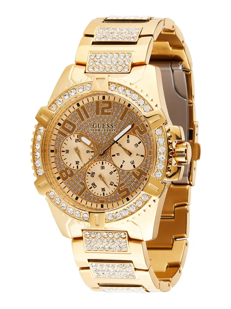 GUESS Orologio analogico 'FRONTIER'  oro / trasparente