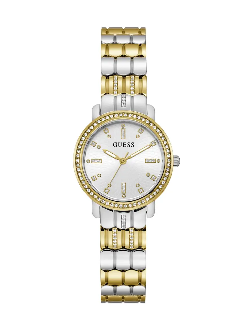 GUESS Orologio analogico 'GD HAYLEY'  oro / argento / bianco
