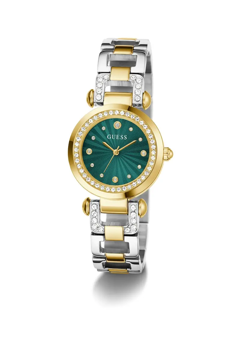 GUESS Orologio analogico 'Ginger' oro / verde scuro / argento miniatura 2