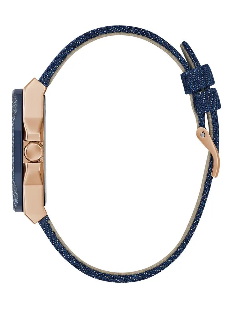 GUESS Orologio analogico 'Glaze' blu / oro miniatura 2