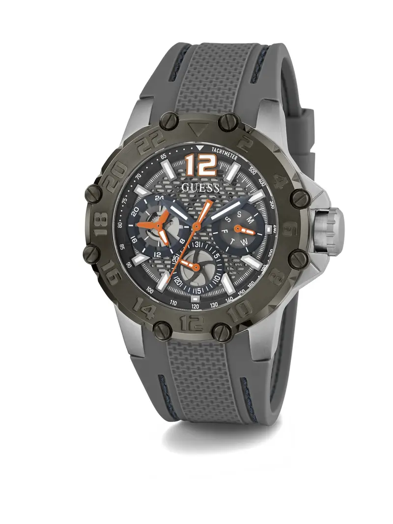 GUESS Orologio analogico grigio / arancione / bianco