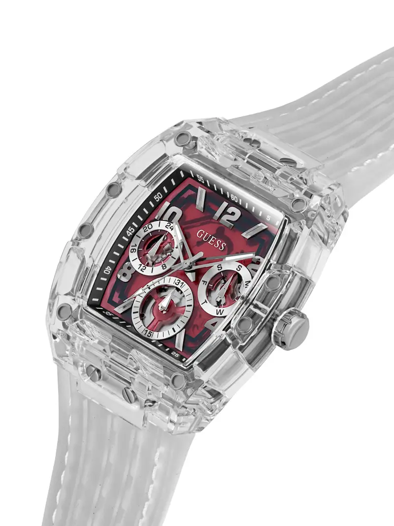 GUESS Orologio analogico 'GT Phoenix' rosso scuro / argento / trasparente miniatura 3
