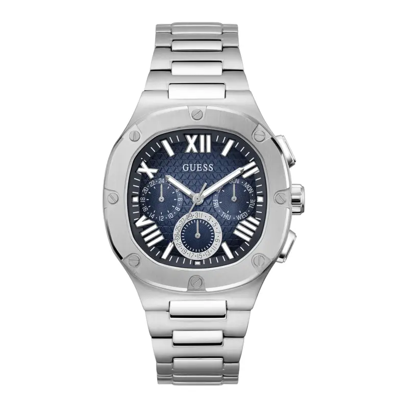 GUESS Orologio analogico 'Headline' blu notte / argento miniatura 2