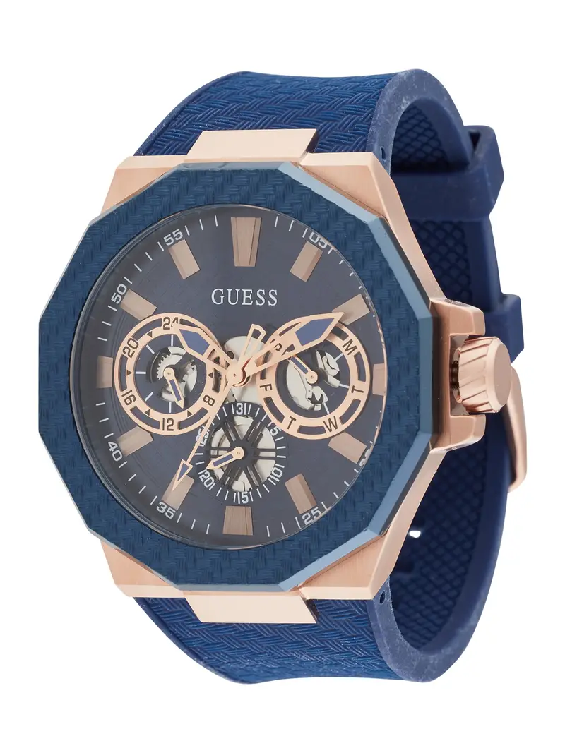 GUESS Orologio analogico 'INDY'  blu scuro / oro rosé