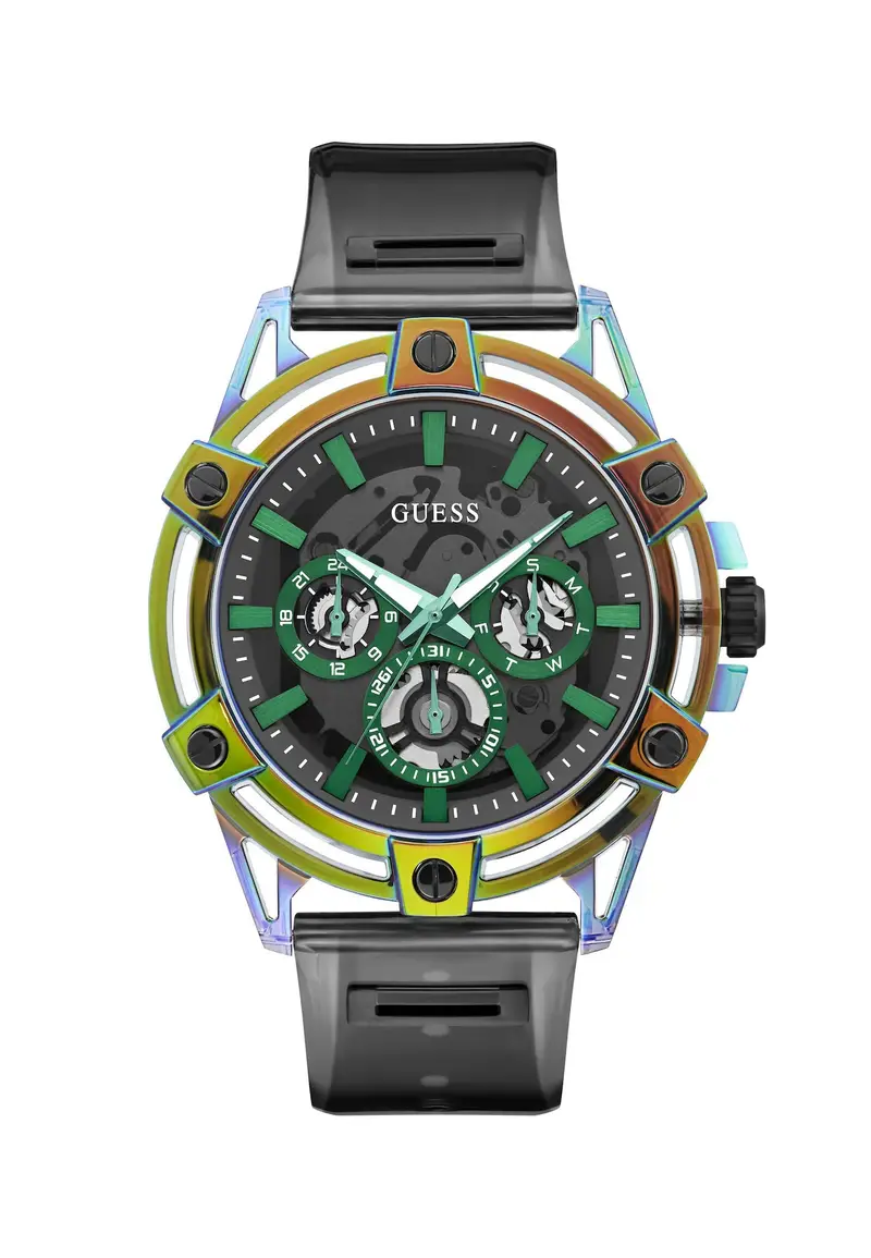 GUESS Orologio analogico 'King'  blu chiaro / mela / aragosta / nero