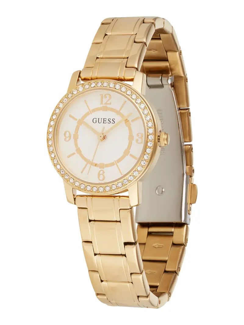 GUESS Orologio analogico 'Lady G'  oro / trasparente / bianco