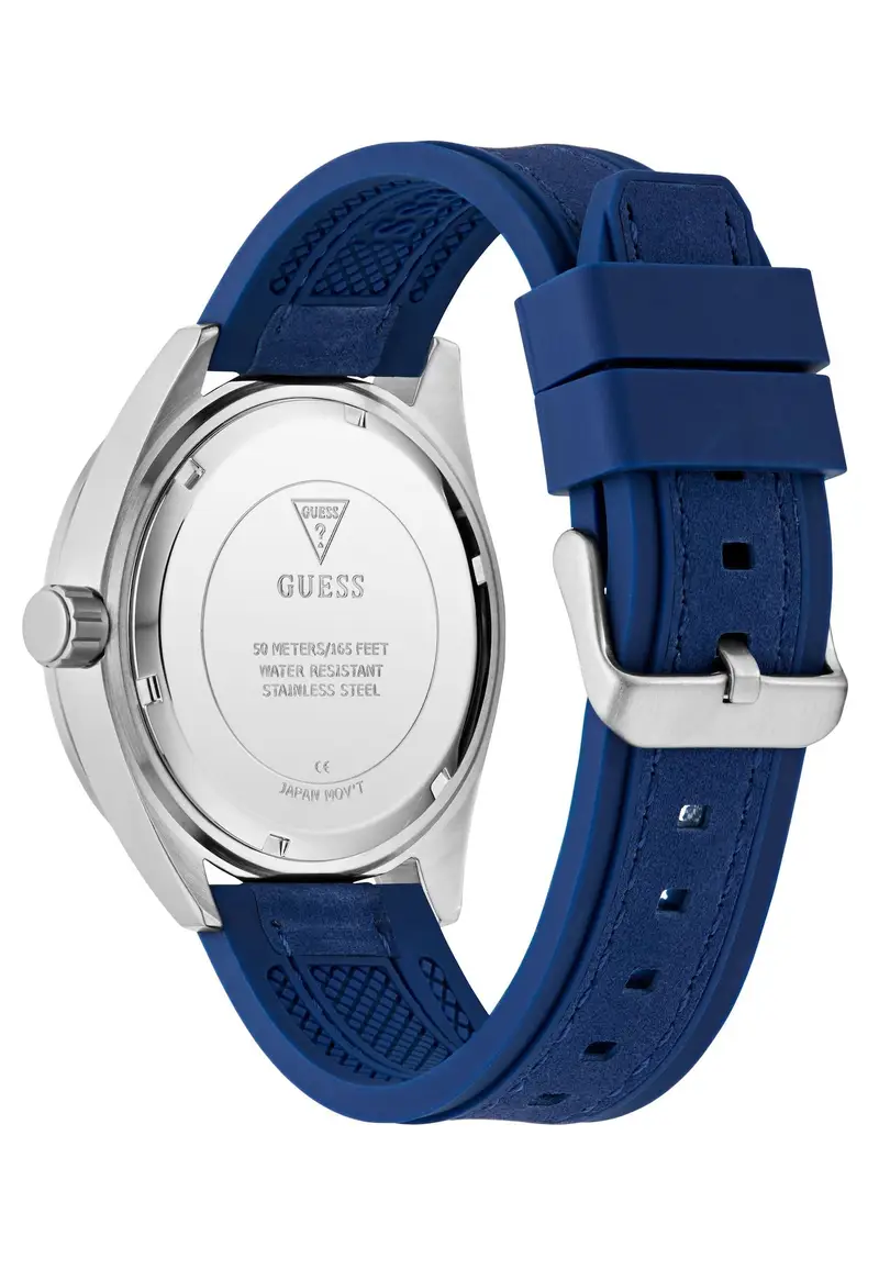 GUESS Orologio analogico 'LETTERMAN' blu / grigio argento / bianco miniatura 2
