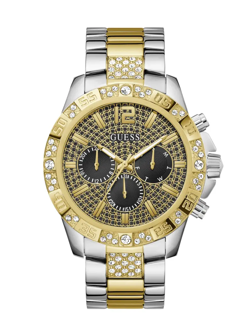 GUESS Orologio analogico 'Majestic'  oro / nero / argento / trasparente