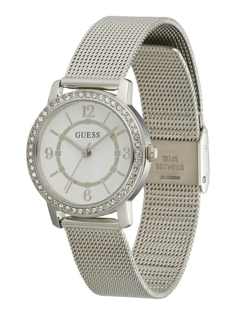 GUESS Orologio analogico 'Melody'  argento / bianco