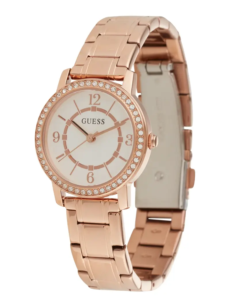 GUESS Orologio analogico 'Melody'  oro rosé / guscio d'uovo