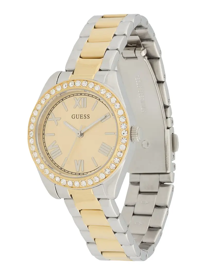 GUESS Orologio analogico 'Mini Luna'  oro / argento