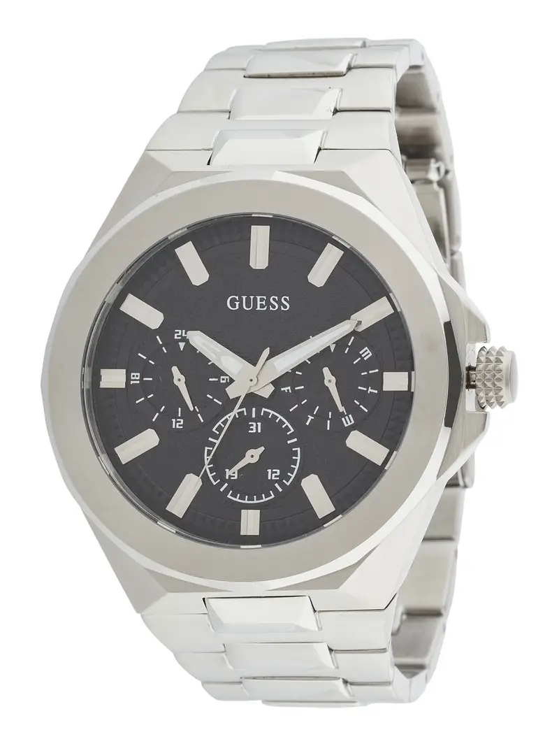 GUESS Orologio analogico nero / argento