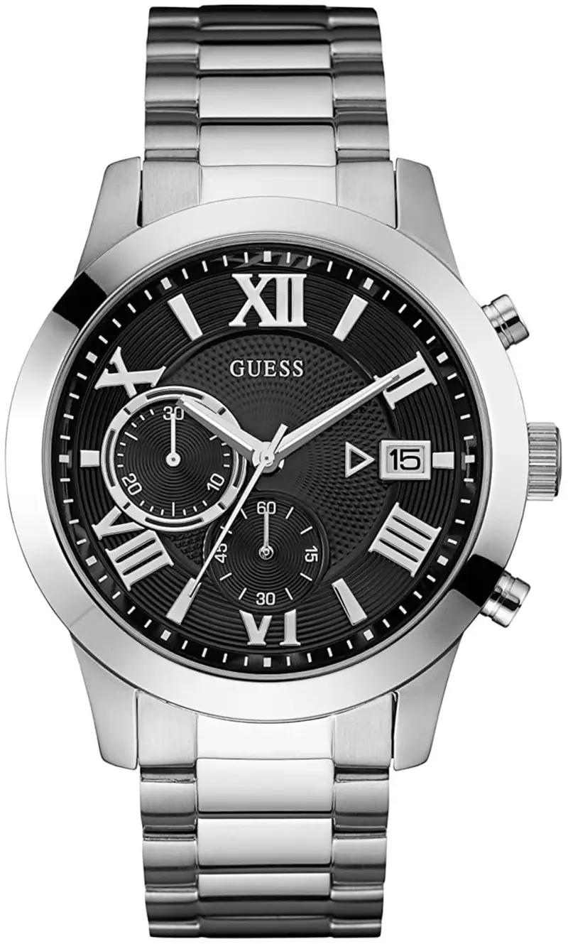 GUESS Orologio analogico  nero / argento