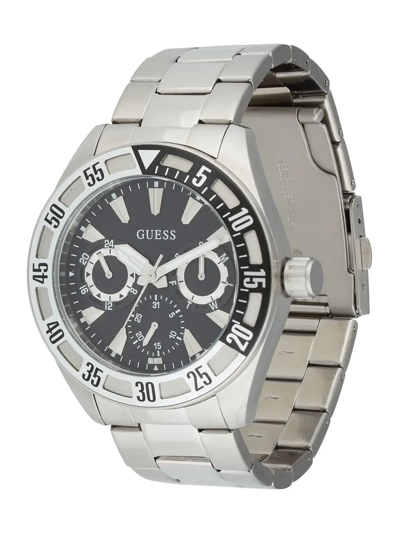 GUESS Orologio analogico nero / argento