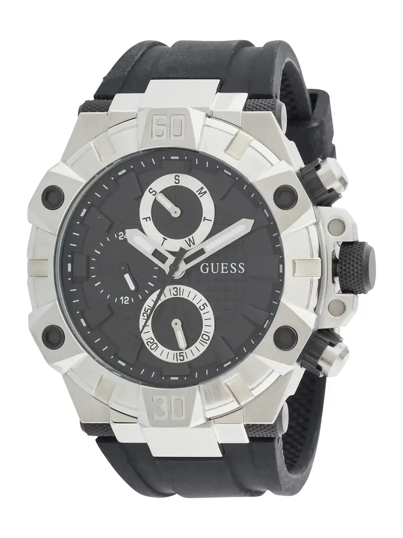 GUESS Orologio analogico nero / argento