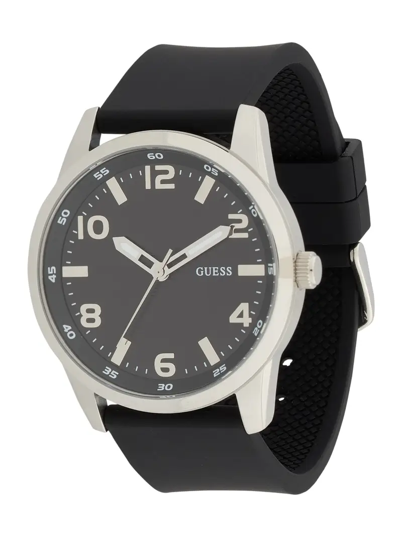 GUESS Orologio analogico nero / argento / bianco