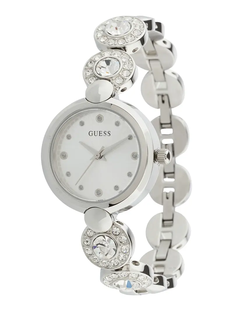 GUESS Orologio analogico nero / argento / trasparente