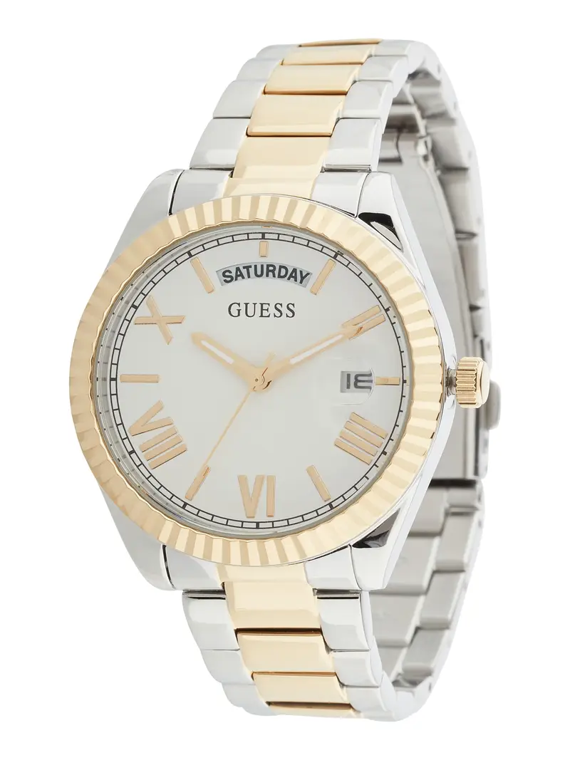 GUESS Orologio analogico  oro / argento / bianco