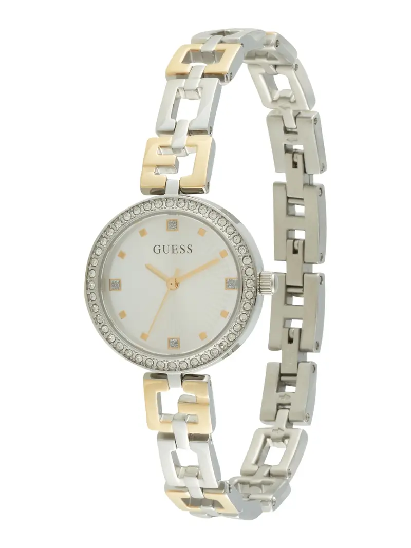 GUESS Orologio analogico  oro / argento / bianco