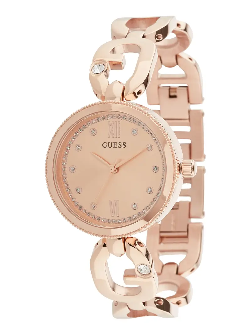 GUESS Orologio analogico  oro rosé / nero / trasparente