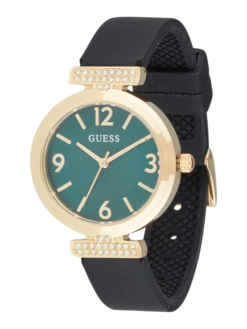 GUESS Orologio analogico oro / smeraldo / trasparente
