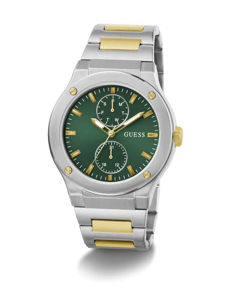 GUESS Orologio analogico  oro / verde / argento