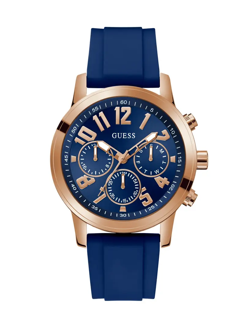 GUESS Orologio analogico 'PARKER' blu scuro / oro