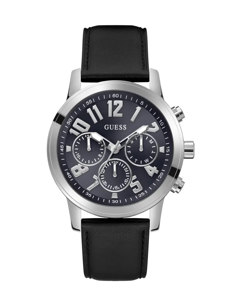 GUESS Orologio analogico 'PARKER'  nero / argento