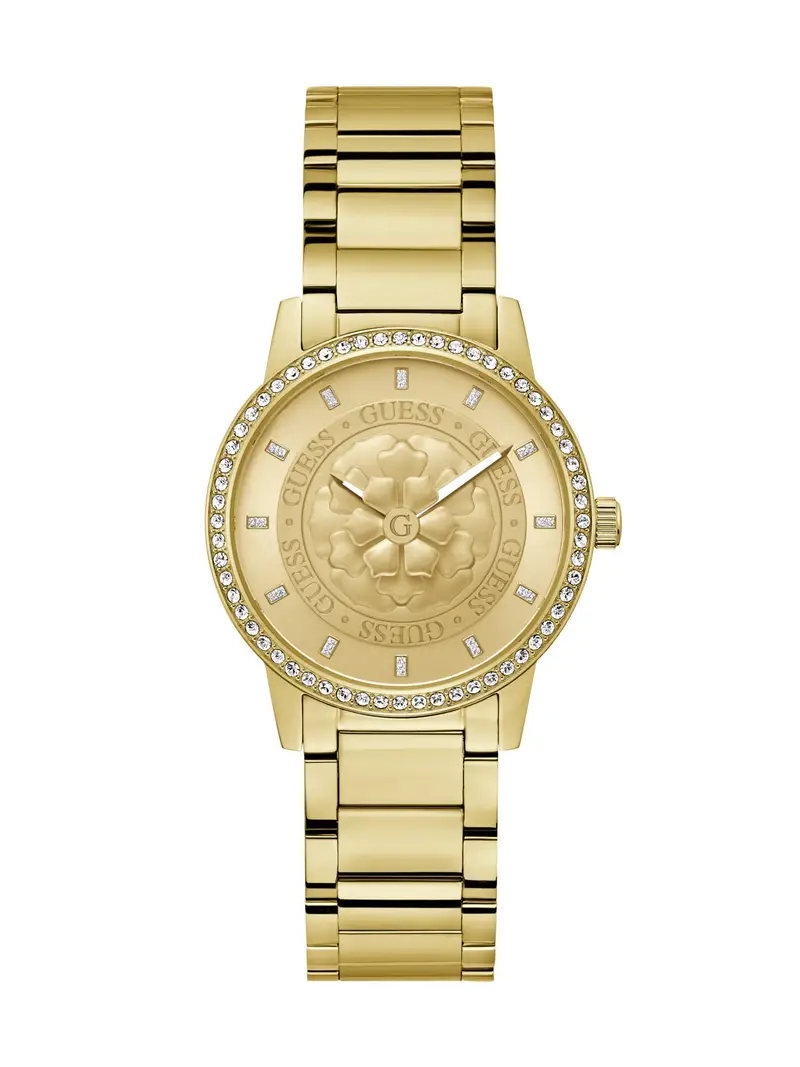 GUESS Orologio analogico 'PETAL' oro / trasparente