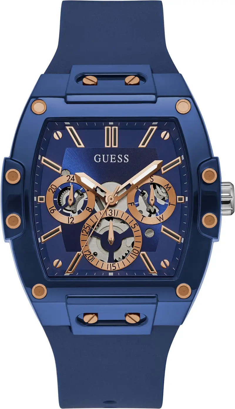 GUESS Orologio analogico 'PHOENIX'  blu scuro / oro / argento