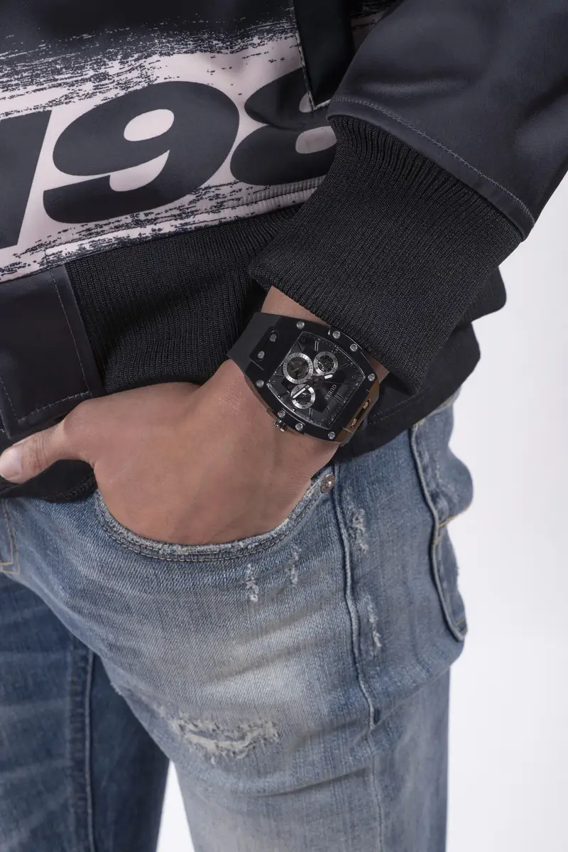 GUESS Orologio analogico 'PHOENIX' nero / argento miniatura 2