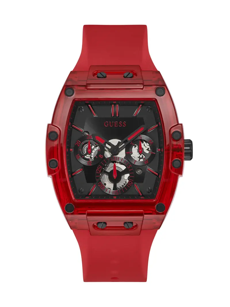 GUESS Orologio analogico 'Phoenix'  rosso / nero
