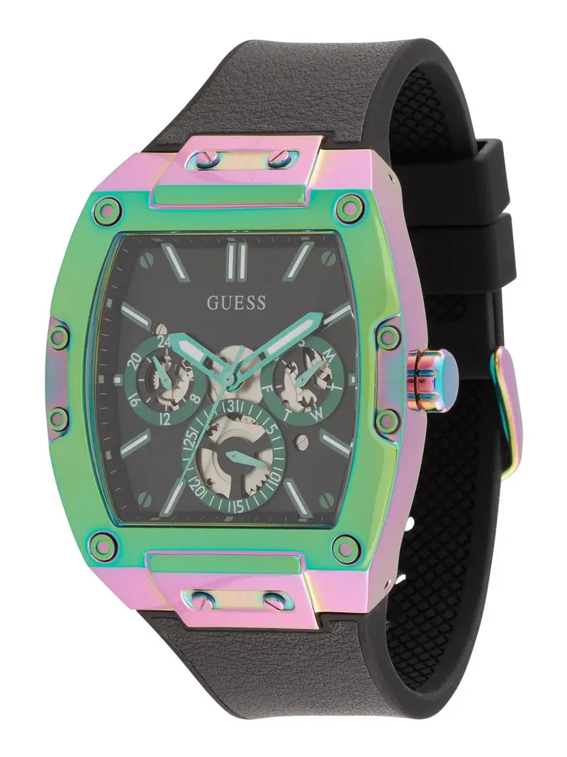 GUESS Orologio analogico 'Phoenix'  verde / orchidea / nero / argento