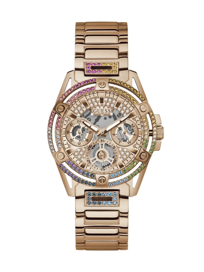 GUESS Orologio analogico 'QUEEN '  oro rosé / colori misti