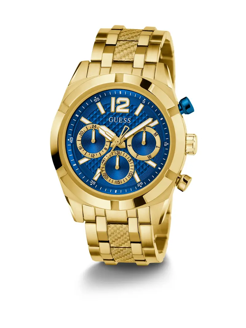 GUESS Orologio analogico 'Resistance'  blu reale / oro / offwhite