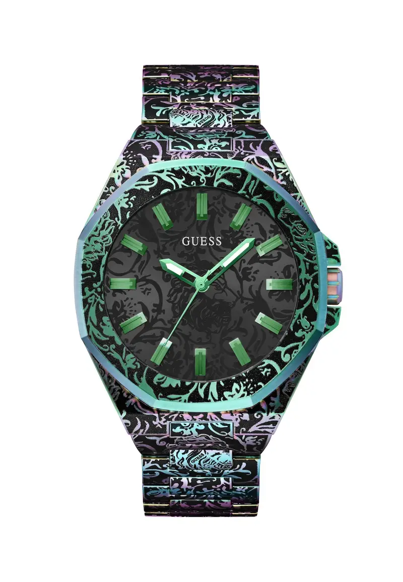 GUESS Orologio analogico 'Roar'  menta / sambuco / nero