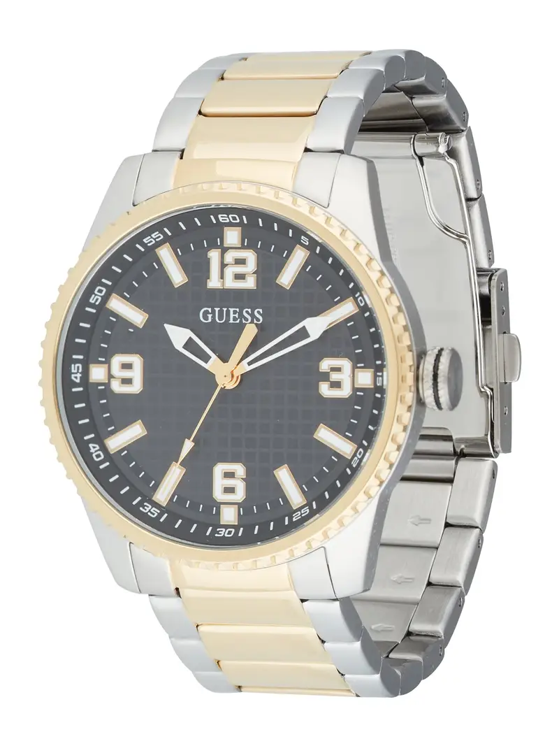 GUESS Orologio analogico 'VARSITY' oro / argento