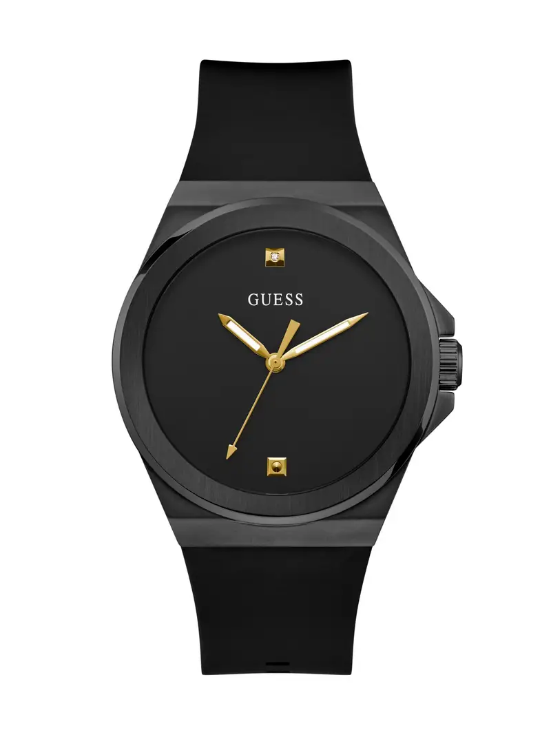 GUESS Orologio analogico 'Vinyl'  oro / nero