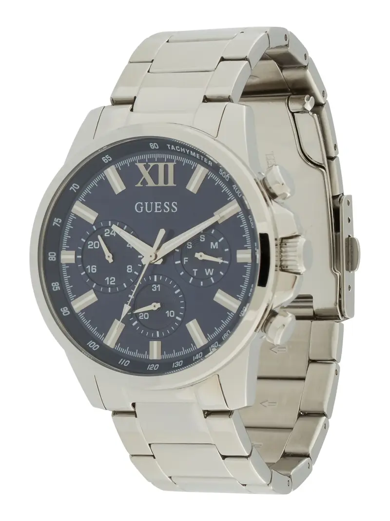 GUESS Orologio analogico 'WALKER'  navy / argento