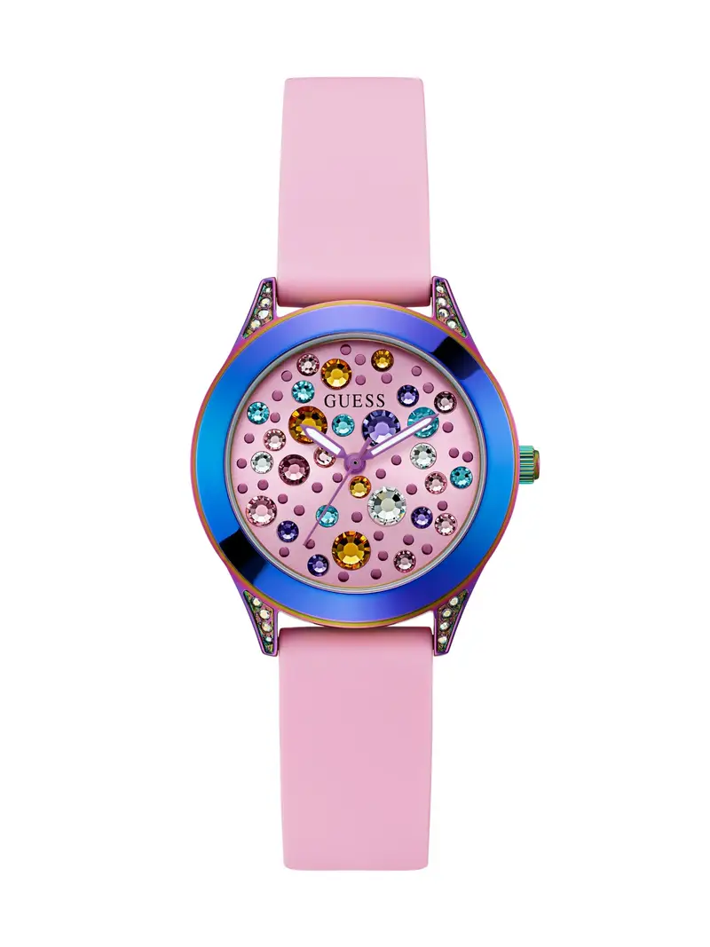 GUESS Orologio analogico 'WONDERLUST'  blu / rosa