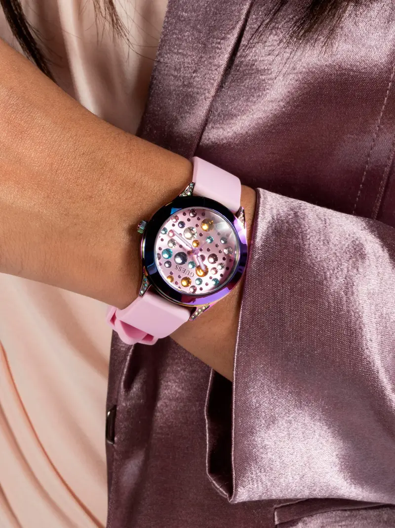 GUESS Orologio analogico 'WONDERLUST' blu / rosa miniatura 2